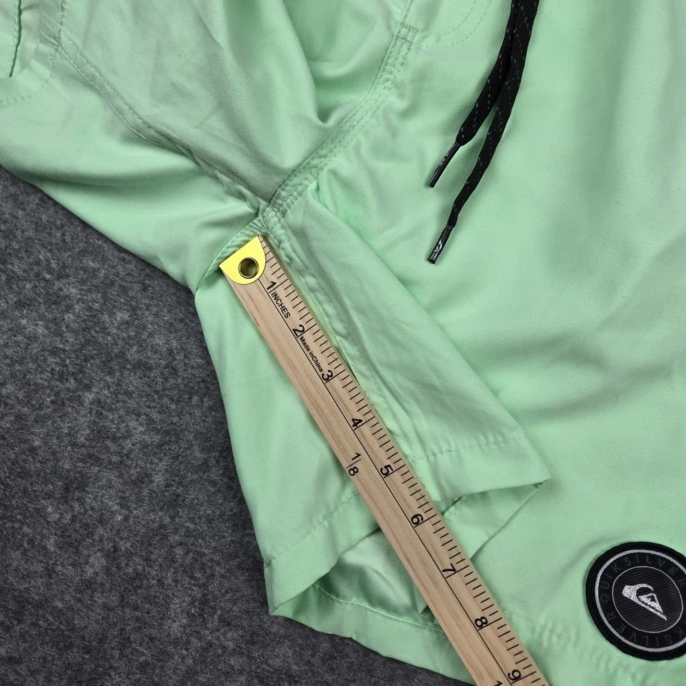 Quiksilver Swim Trunks Men's Small Volley Shorts Lime Green Board Shorts Lined